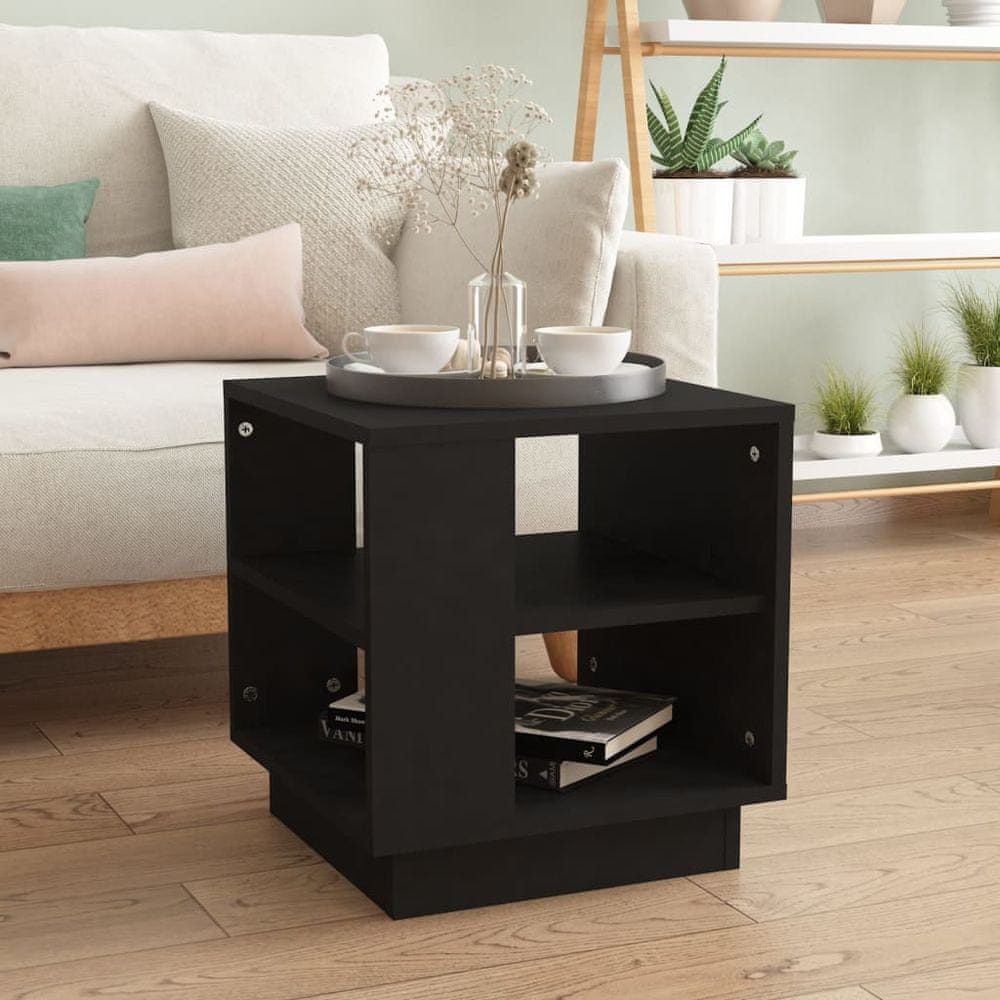 Vidaxl Konferenčný stolík, čierny, 40x40x43 cm, materiál s efektom dreva